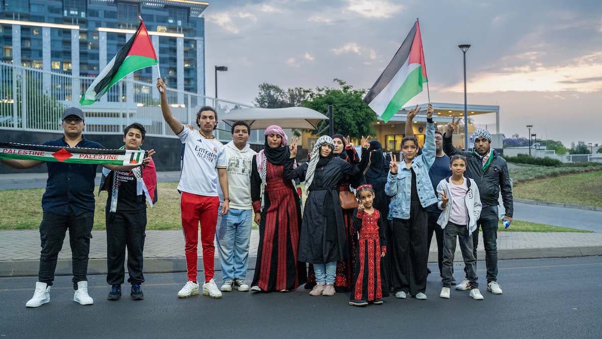Demonstrators at Gaza solidarity protest, Johannesburg