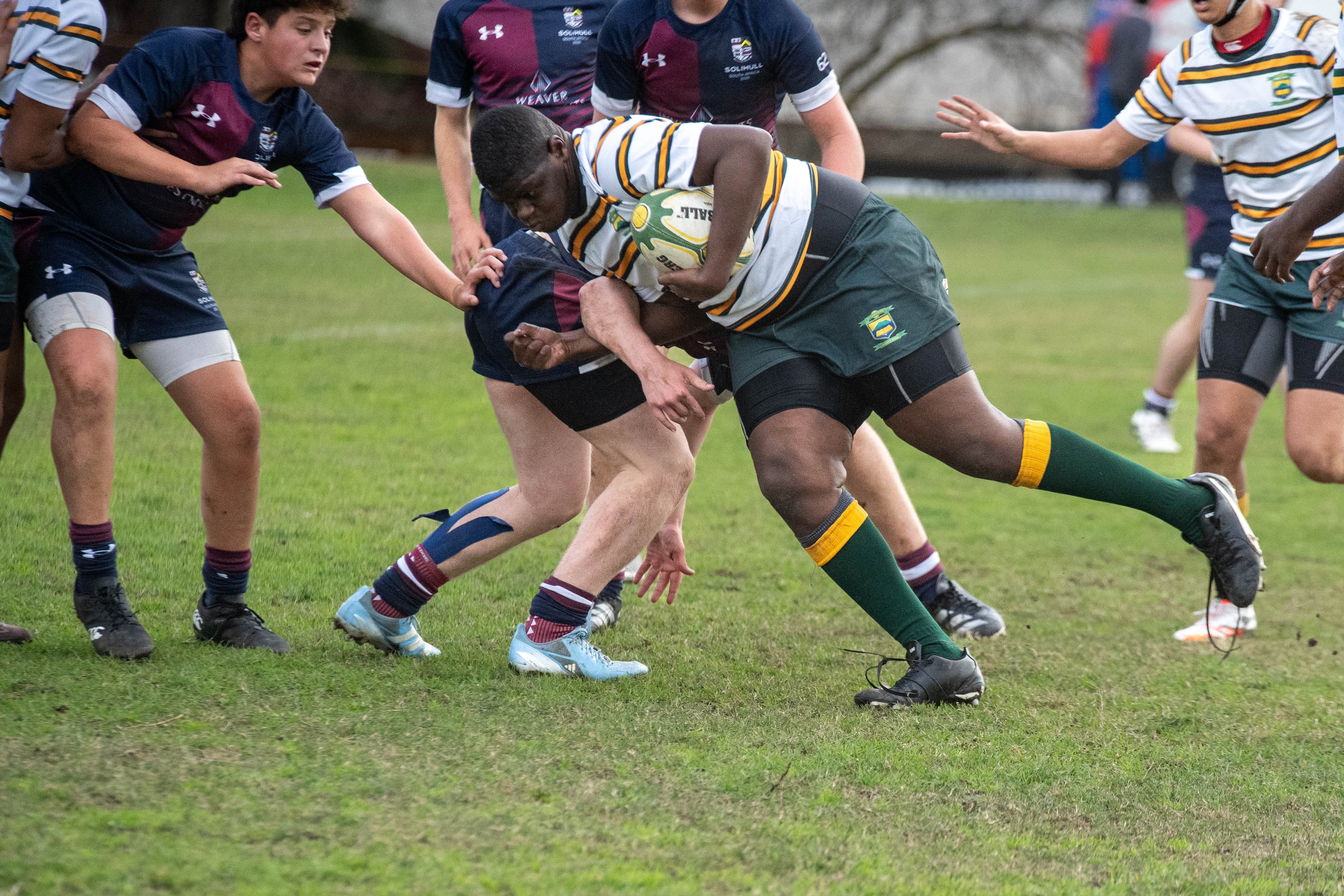 Schools rugby tour tackle action, Cape Town