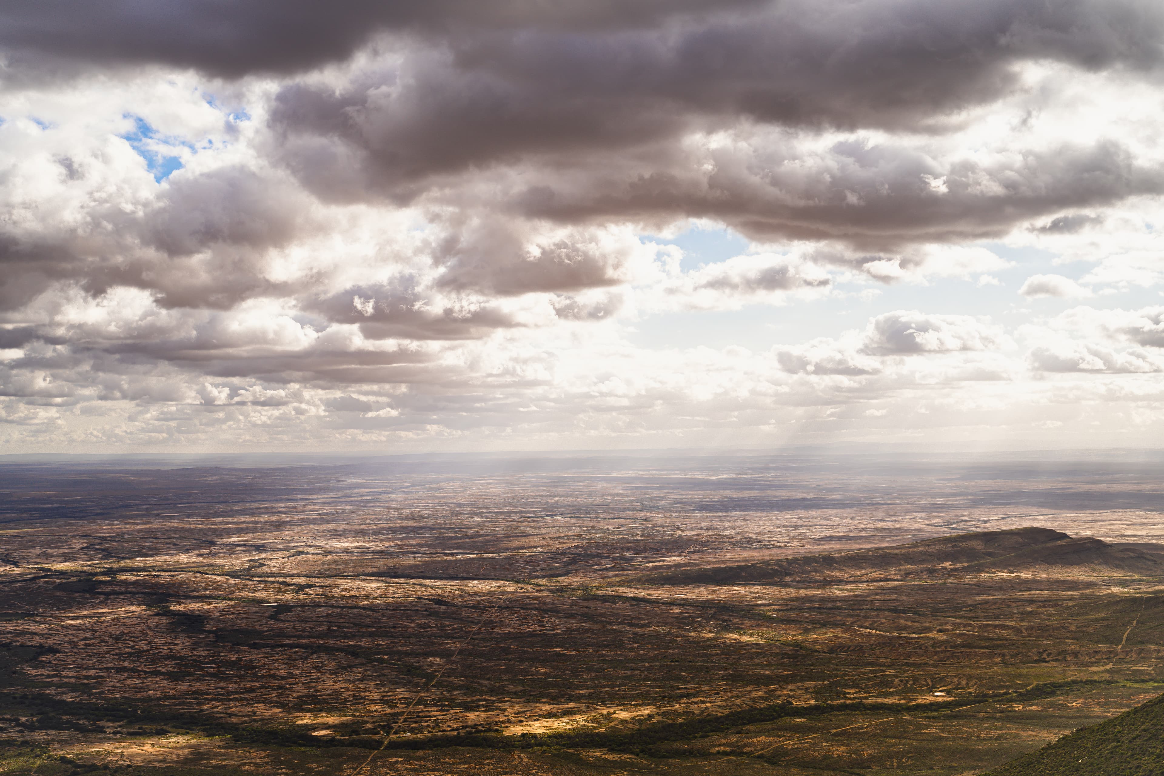 Aerial landscape photography over the Karoo, South Africa