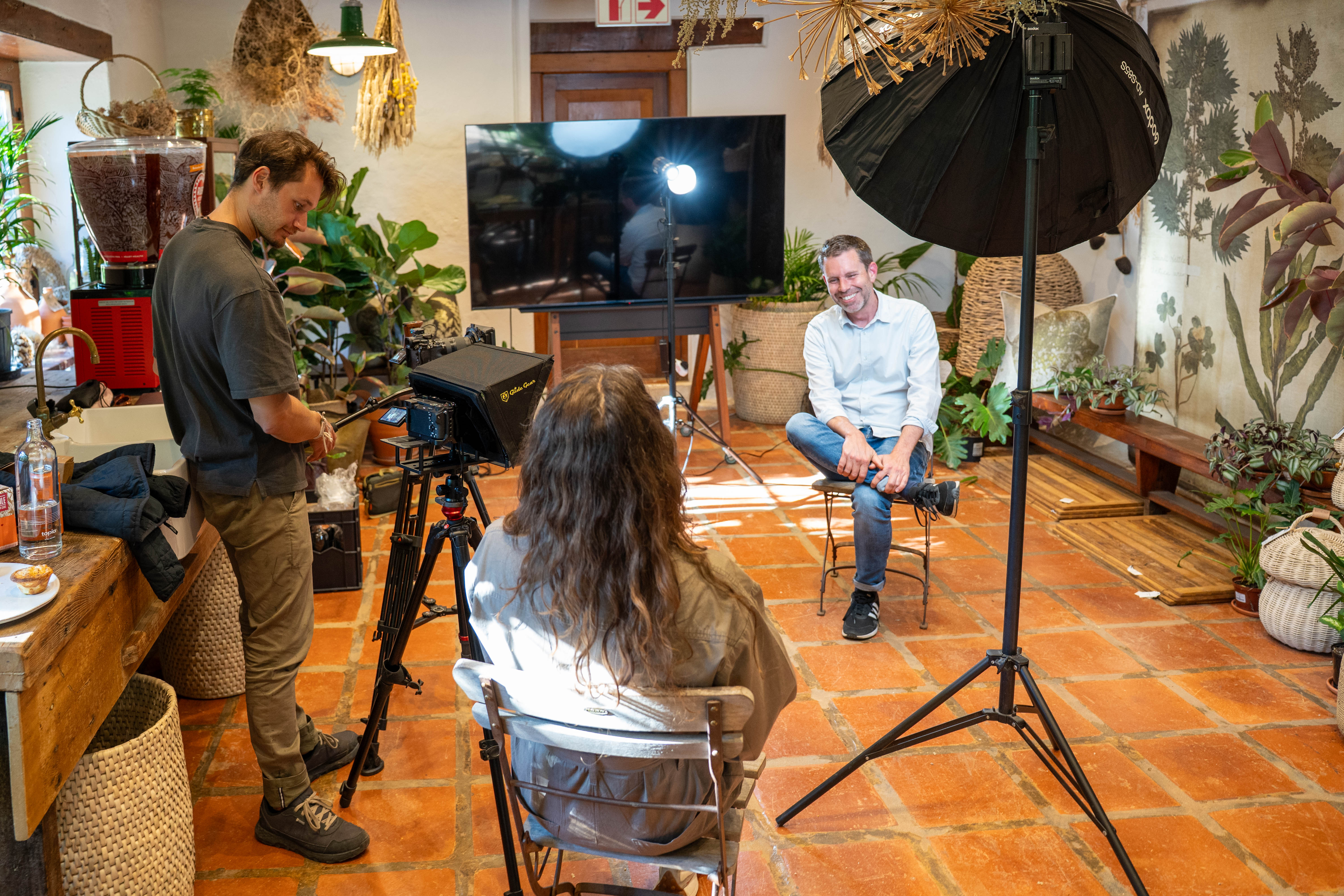 Behind the scenes of a client interview shoot, Cape Town